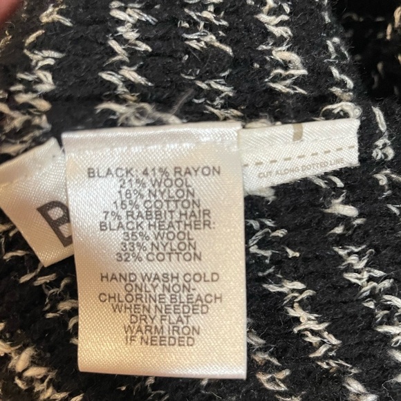 LOFT Sweater Womens Large Black White Chunky Knit Cardigan Wool Blend Casual - Picture 8 of 11